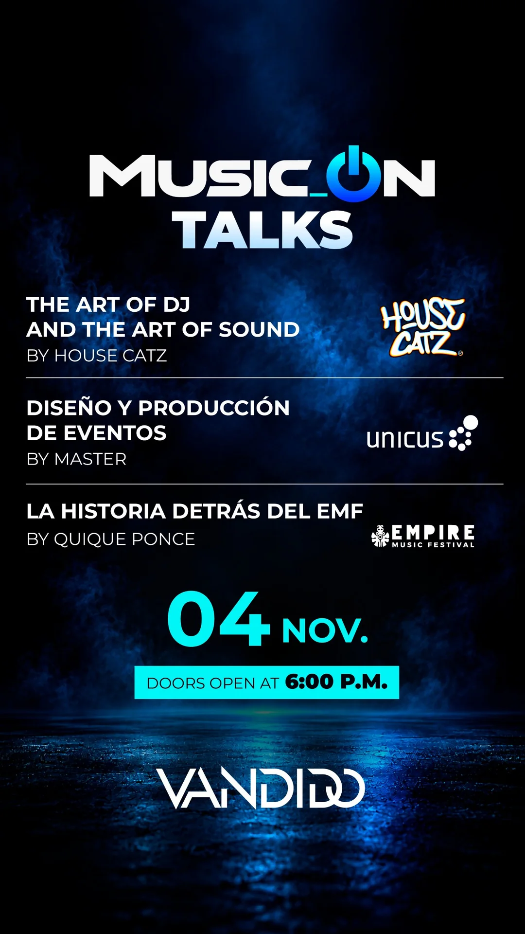 Flyer Music_ON Talks, 4 de noviembre